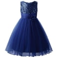 thumbnail image 1 of Uhnice Sequin Sleeveless Tulle Mesh Flower Girl Party Dress (Navy Blue, 7 Years/150), 1 of 7
