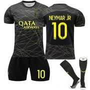 【Uhome】 22-23 season PSG away No. 30 Messi adult kids soccer jersey kit Paris No. 7 Mbappe No. 10 Neymar football suit with sock