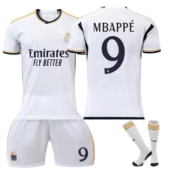 【Uhome】23-24 Seazon RMA Children &amp; Adult Soccer Jersey Kids 9# Mbappé ...