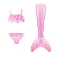 thumbnail image 1 of 【Uhome】3-12Y Girls Mermaid Bathing Suit 3PCS Cute Ruffle Bikini Swimsuits with Fish Tail Kids Beach Swimwear, 1 of 8