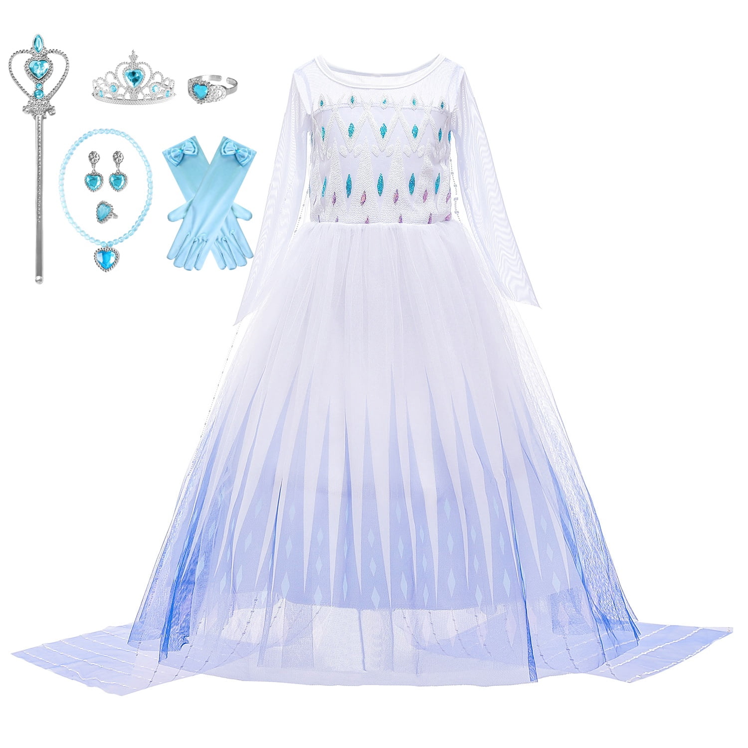 Girls Snow Princess Print T-Shirt & Floral Palazzo Set – Stylish 2 Piece Outfit main image 1