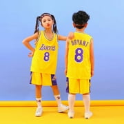 【Uhome】Kids Basketball Clothing No.8 Kobe Bryant Jersey for Kids Children Basketball Uniform