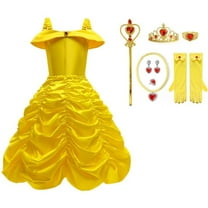 【Uhome】Princess Costume Dresses for Girls Costumes Halloween Cosplay Birthday Outfit Yellow