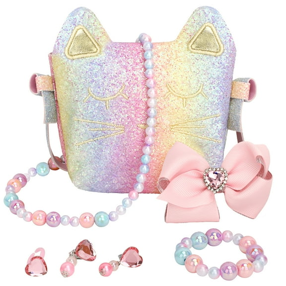 【Uhome】Purse for Little Girls Dress Up Jewelry Pretend Play Kids Accessories Mermaid Gifts