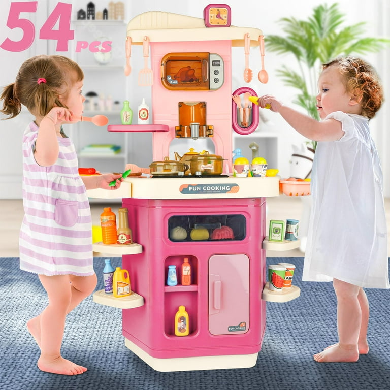 Uhomepro Play Kitchen Set for Kids, 59 PCS Pretend Food Kitchen