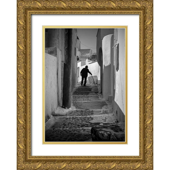 Uhrin, Milan 14x18 Gold Ornate Wood Framed with Double Matting Museum Art Print Titled - Heavy walking