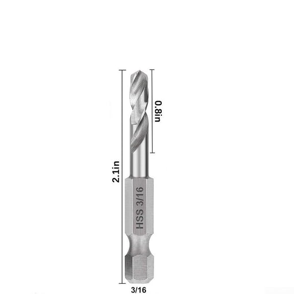 Uhuse Stubby Drill Bit Set for Metal Quick Change Hex Shank M2 HSS Metal, 1/4"
