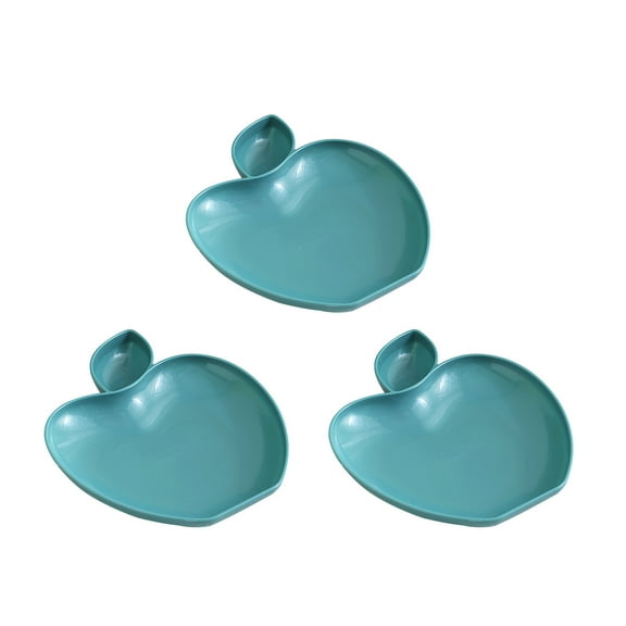 Uhuya 3PCS Dinner Plates - W 8.66Inch X L 6.88Inch Impregnable Dinner Plates Set of 3 - Dishwasher & Microwave Safe Plastic Plates Reusable Light Blue