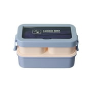 Uhuya Bento Box Lunch Containers for Work Leak-Proof with 3 Compartments Paste Container Men Woman Microwave Dishwasher-Safe Blue