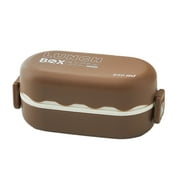 Uhuya Bento Box Student Bento Box Ideal Student Leak Proof Lunch Box Mom's Choice Student Lunch Box No Harmful Substance Microwave and Dishwasher Safe Lunch Contain Brown