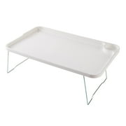 Uhuya Laptop Desk for Bed, Foldable Laptop Desk, Portable Lap Desk Bed Table, Lightweight Breakfast Table Tray Desk, Table for Working Writing Drawing Eating Picnic White