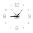 thumbnail image 1 of Uhuya Large DIY Wall Clock Modern Frameless Wall Clock with Numbers Stickers for Living Room Office Decorations Gift, Silver, 1 of 4