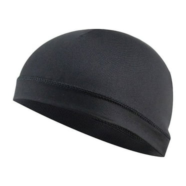 Uhuya Wicking Sunscreen Helmet Inner Liner Beanie Dome Cap Sweatband Black