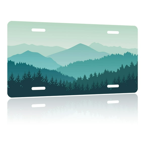 Uiaoiais License Plate Mountain Landscape in the Mountain License Plate Cover Aluminum License