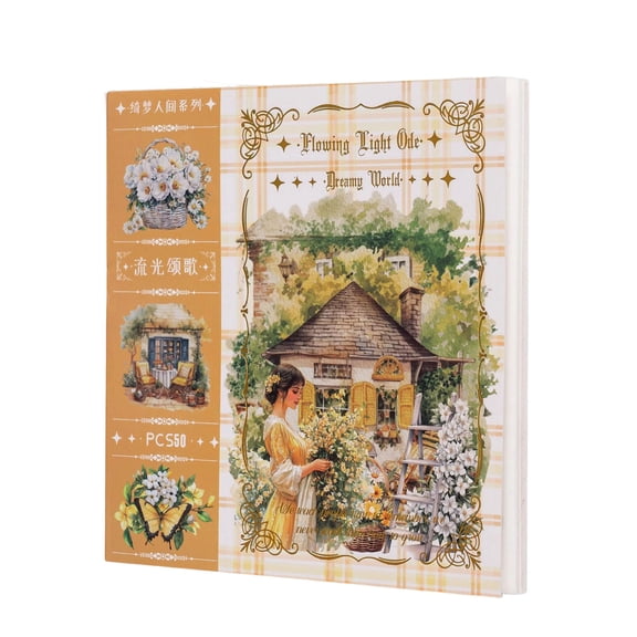 Uideyvi Theme Sticker Scrapbooking Supplies for Junk Journal, 20 Sheets PET Stickers