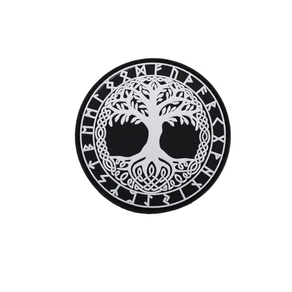 Uijokdef 1 PCS PVC Tree of Life Luminous Patch Black and White Tree of Life Patch(es)
