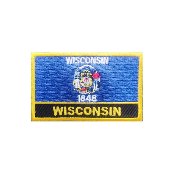 Uijokdef 1 PCS Wisconsin Flag US State Flag Patch