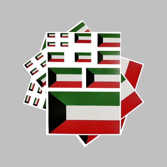 Uijokdef 3 PCS Flag Sticker Kuwait Flag Stickers