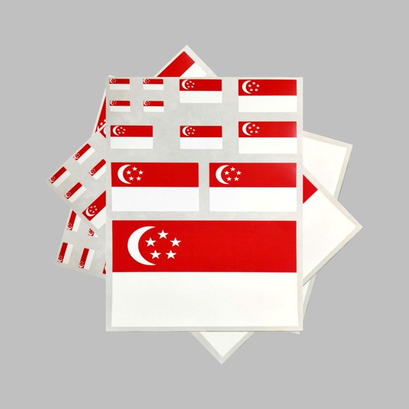 Uijokdef 3 PCS Flag Sticker Singapore Flag Stickers