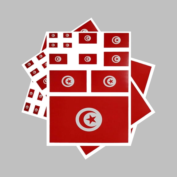 Uijokdef 3 PCS Flag Sticker Tunisia Flag Stickers
