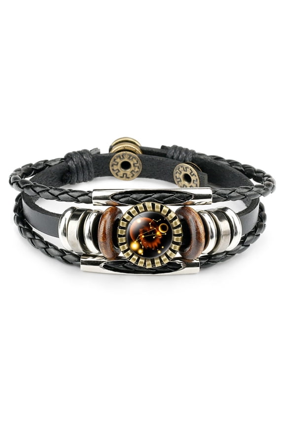 Adjustable Constellation Leather Bracelet, 12-Pack