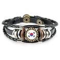 thumbnail image 1 of Uijokdef Country  Flag Leather Bracelet, Multilayer Black Leather Bracelets (Asia ), 1 of 2