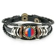 thumbnail image 1 of Uijokdef Country  Flag Leather Bracelet, Multilayer Black Leather Bracelets (Asia ), 1 of 2