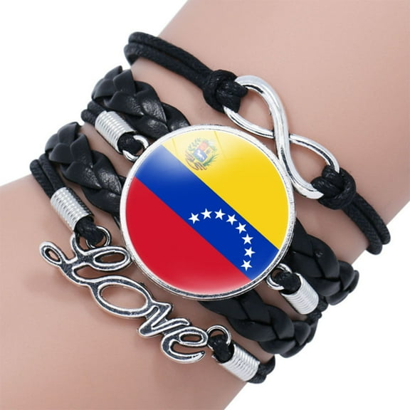 Uijokdef Bracelet for Women Men, Multilayer Black Leather Bracelets, Americas  Countries