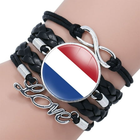Uijokdef Bracelet for Women Men, Multilayer Black Leather Bracelets, Europe  Countries
