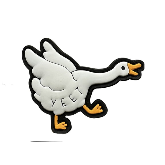 Uijokdef Cute White Duck PVC Patch with Hook Fastener, Decorative Night Light Design, 2.2 x 2 Inches