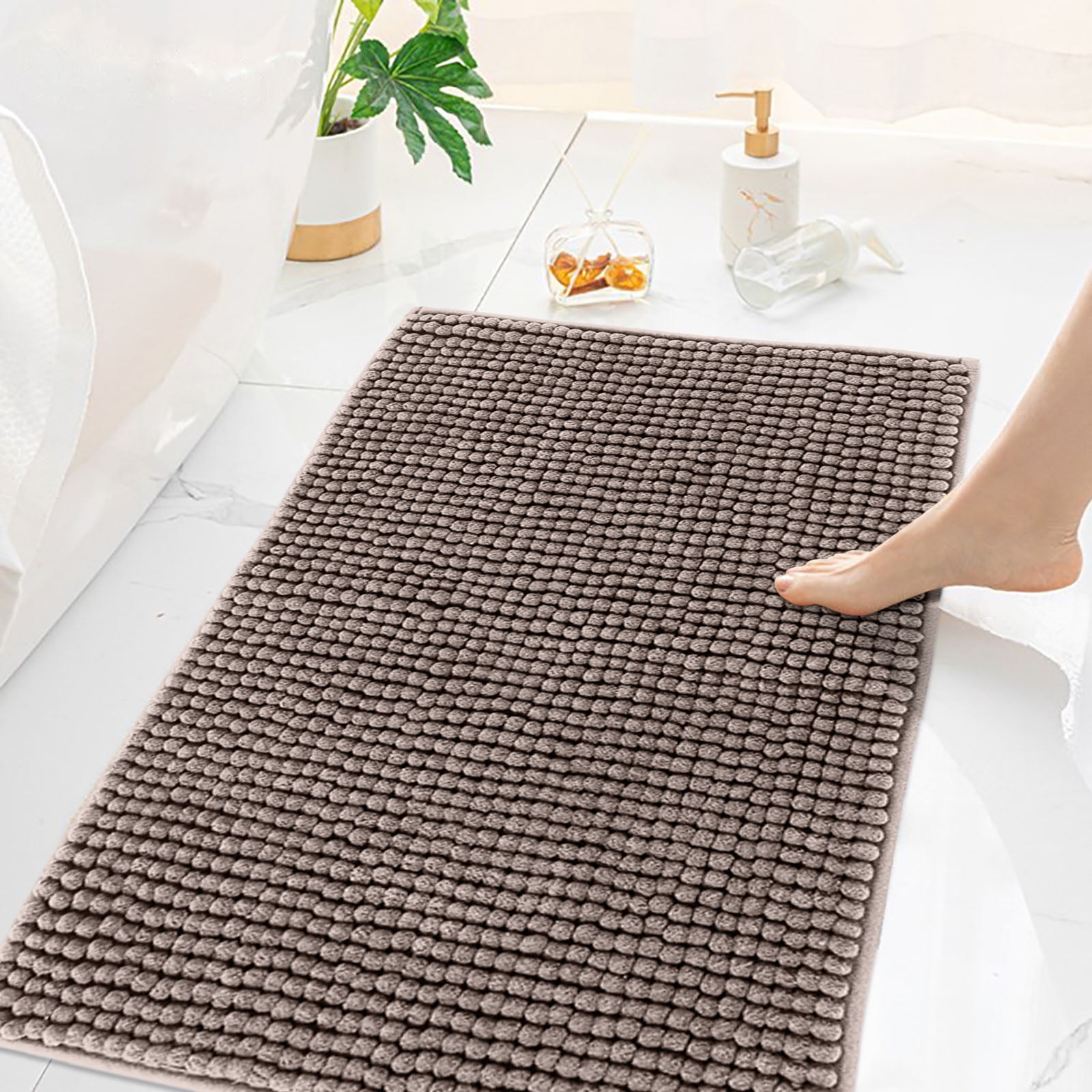 Uikceten 50 off Clear!Short Wool Plain Color Floor Mat Bathroom Avoid