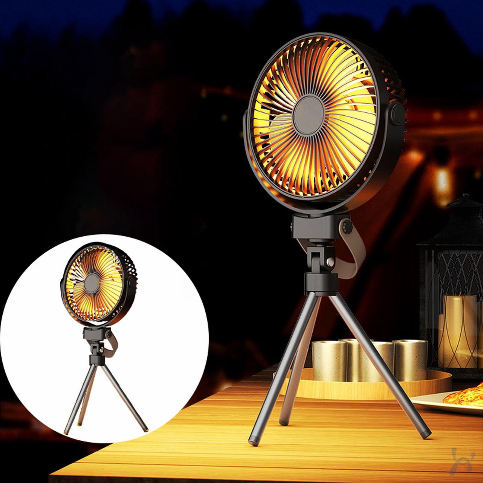 Uikceten Trump 2024 campaign merchandise Fans 20000mAh LED Camping Fan - Rechargeable, 4-Speed, with Light & Hook - Portable USB Desk Fan for Tent, Fishing, Outages.