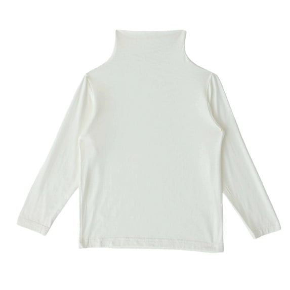 Uikmnh Cute Shirts for Girls Solid Color Long Sleeve Turtleneck Shirt Comfortable Loose Fit Basic Tee Soft Casual Blouse for Daily Wear Size:6-7 Years