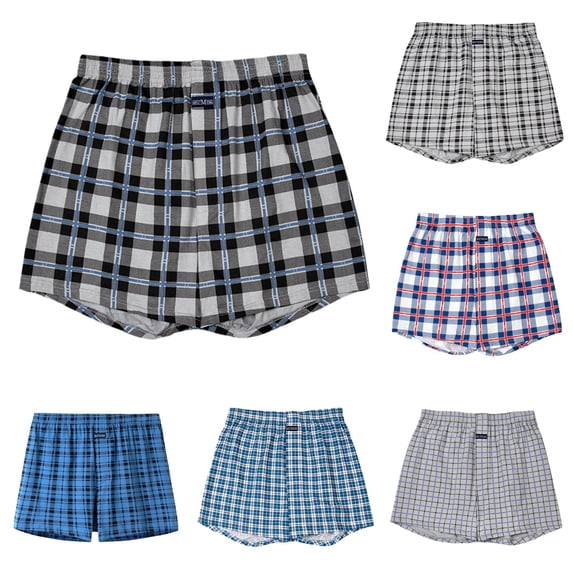 Uikmnh Loose Men Underwear Pure Big Shorts High Waist Breathable Casual Soft Everyday Comfort