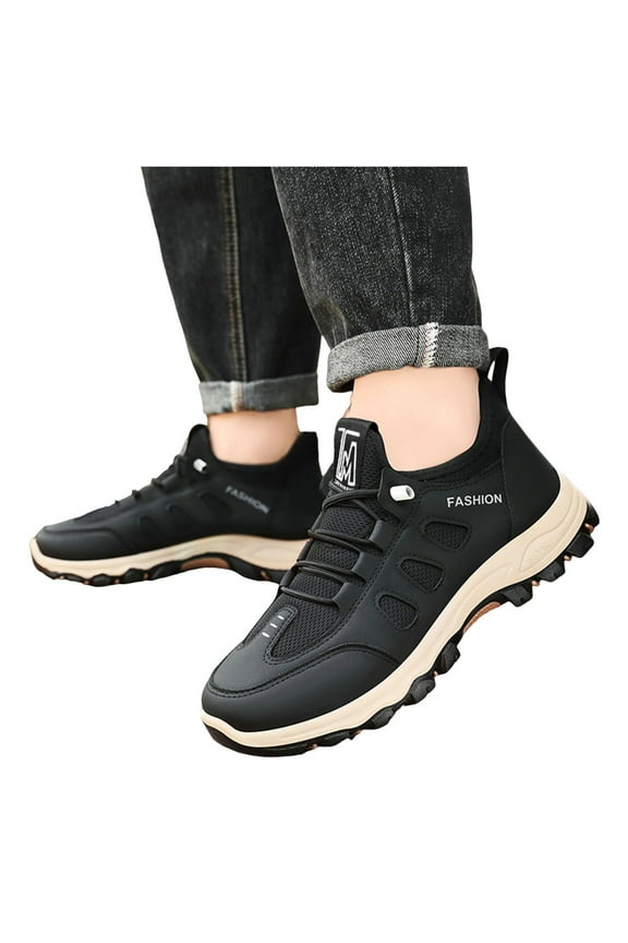 Men Sneakers Men's Autumn New Net Breathable Border Men's Shoes Lightweight Comfortable Running Shoes Outdoor Hiking Shoes Size:8.5