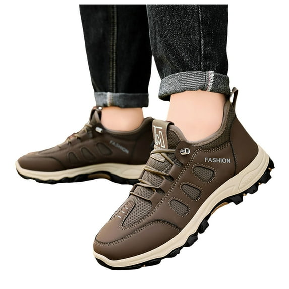 Uikmnh Men Sneakers Men's Autumn New Net Breathable Border Men's Shoes Lightweight Comfortable Running Shoes Outdoor Hiking Shoes Size:9.5