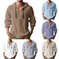thumbnail image 1 of Uikmnh Men's Sweatshirts, Casual Hooded Linen Shirt Long Sleeve Loose Fit Comfortable Pullover Top for Outdoor Sports and Daily Wear, Hoodies for Men,S, 1 of 4