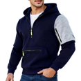 thumbnail image 1 of Uikmnh Men's Sweatshirts, Cozy ’s Hoodie Sweatshirt Casual Half Zip Hooded Sweatshirt for Autumn and Winter Slouchy Fit Soft Interior Streetwear Style, Hoodies for Men,L, 1 of 4