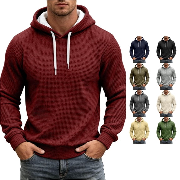 Uikmnh Men's Sweatshirts, Pullover Hoodie with Adjustable Hood and Front Pocket, Hoodies for Men,L