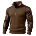 thumbnail image 1 of Uikmnh Men's Sweatshirts, Retro Casual Stand Collar Zip Up Heavyweight Knit Jacquard Pullover Sweater for Autumn Winter Wear,XL, 1 of 7