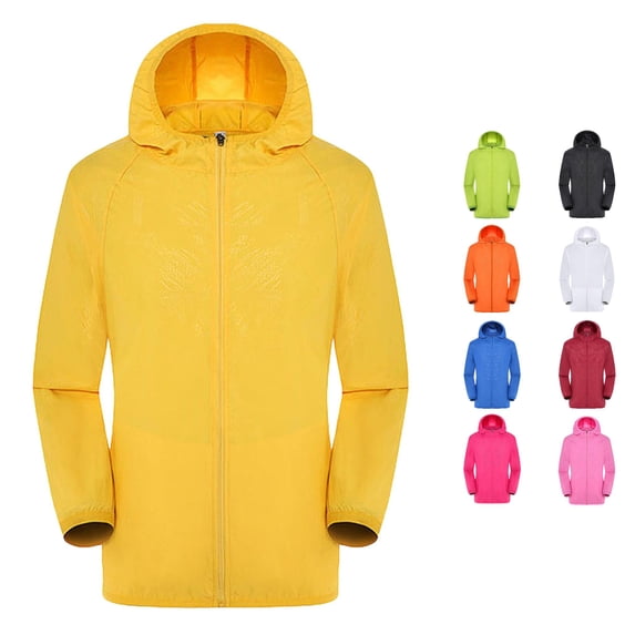 Uikmnh Men's Windbreaker Jacket Lightweight Rainproof Casual Top Windproof Coats