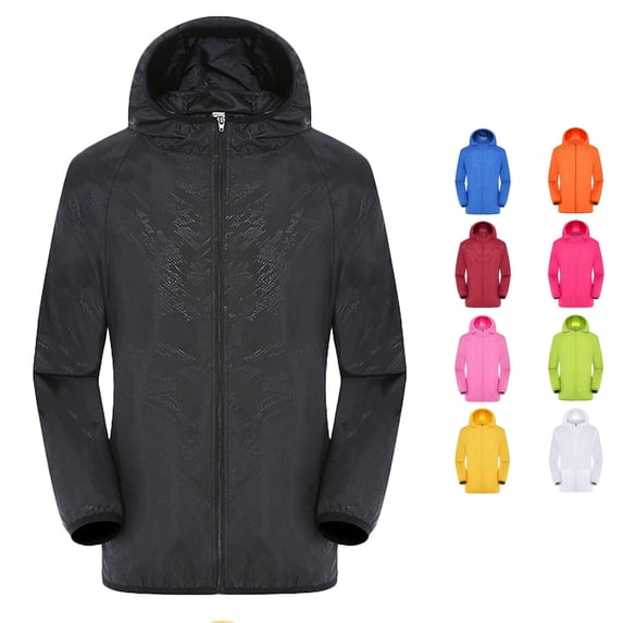 Uikmnh Men's Windbreaker Jacket Lightweight Rainproof Casual Top Windproof Coats