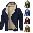 thumbnail image 1 of Uikmnh Men's Winter Jacket with Hood Zip Front Windproof Outdoor Coat Warm Lined, 1 of 5