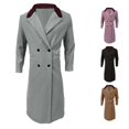 thumbnail image 1 of Uikmnh Plus Size Fall Winter Woolen Long Coat Thickened Double Trench Anorak, 1 of 4