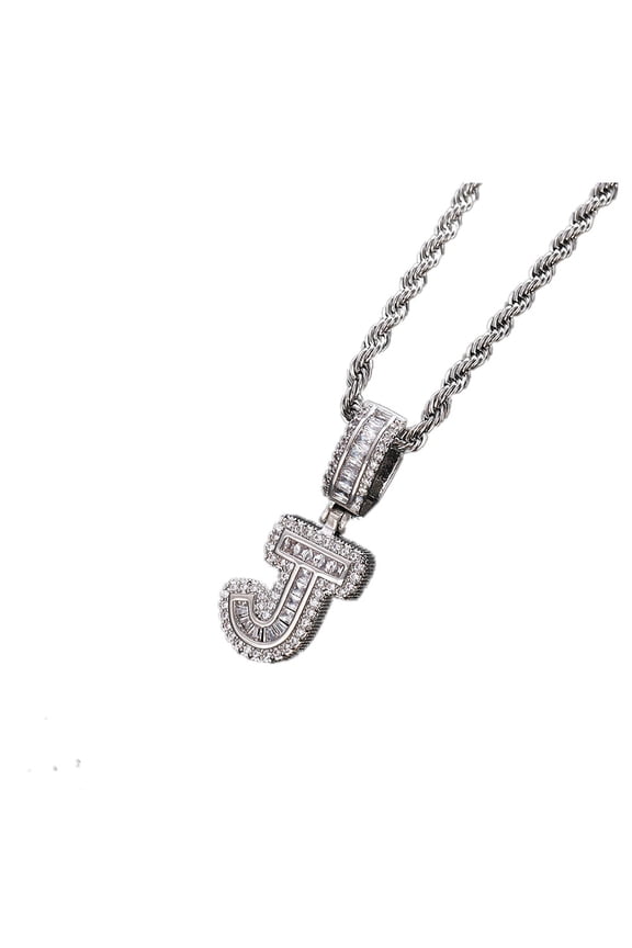 CZ Necklace for Women,Men's Iced Out Miami Chains Hip Hop Necklaces,For Rapper Initial Letter Necklaces Body Jewelry Birthday Gifts