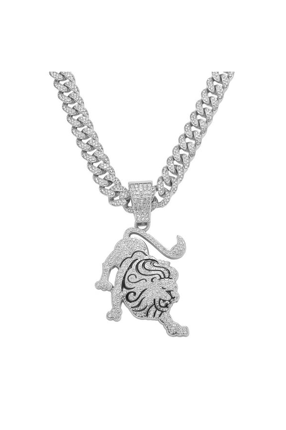 Fyp Iced Out Pendant Necklace Hiphop Chains For Men,Teens Jewelry Cuban Link Chain Miami Chains Young Blood,19.7'
