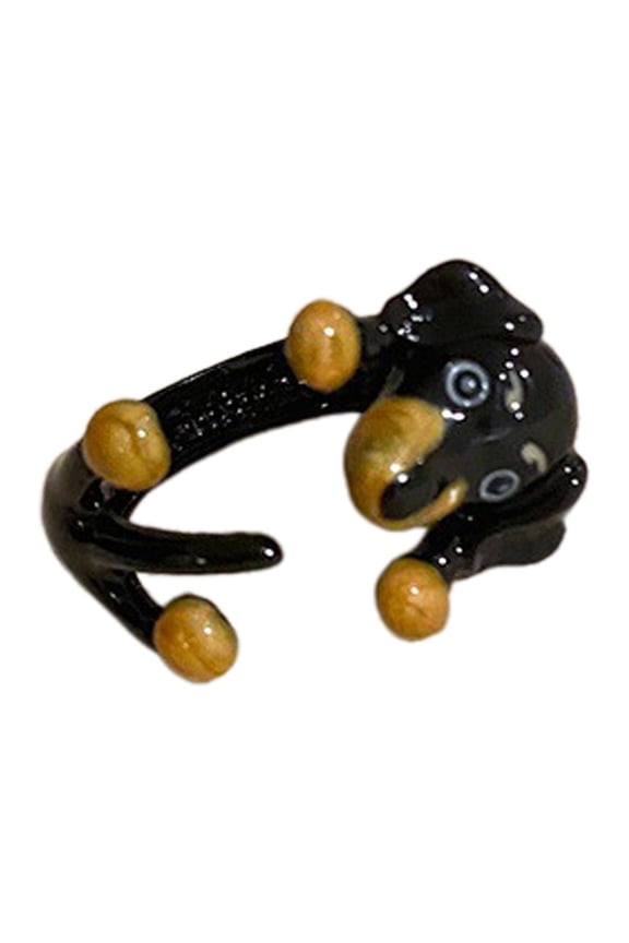 Cartoon Dachshund Elephant Open Ring