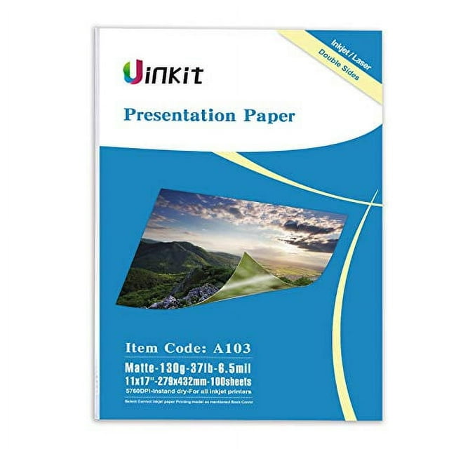 Uinkit 100 sheets Presentation Paper Matte 11x17 Double Sided 35lb