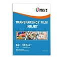 thumbnail image 1 of Uinkit 60 Sheets Inkjet Transparency Film 8.5x11 100% Clear Silk Screen Printing Color Quick-Dry Universal OHP Overhead Projector Transparencies Paper Crafting, 1 of 8