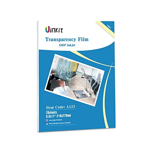 Uinkit Inkjet Transparency Film 20 Sheets 8.5x11 OHP Overhead Projector